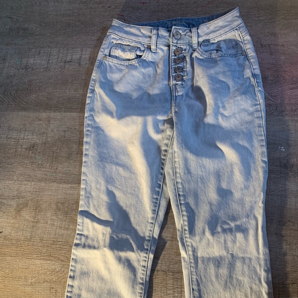 Blue Jean, multiple button, straight leg